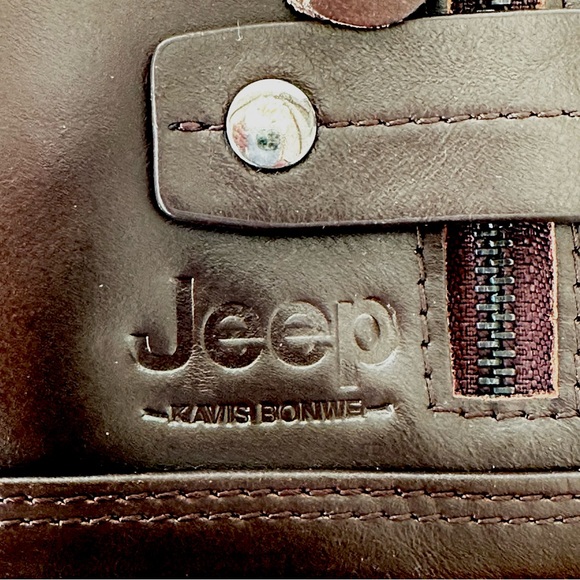 Jeep Bags Jeep Kavis Bonwe Vintage Brown Leather Double Zipper